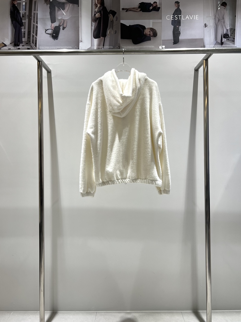 CESTLAVIE東大門㊣代購女裝新品25秋冬人氣夾克連帽拉鏈衫羊毛CESTLAVIE夾克