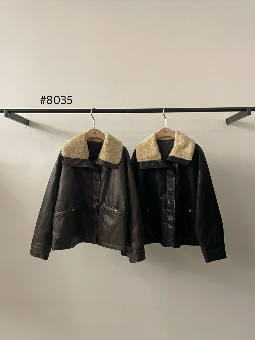 2DA/DARIMI-P韓國代購㊣女裝新品熱賣時尚真品人氣25秋冬皮衣2DA/DARIMI-P皮衣