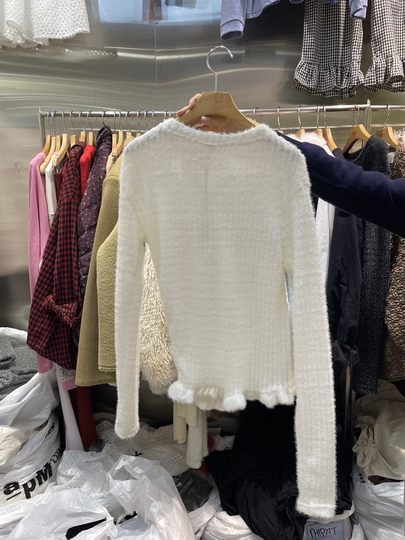 MENDL S韓國代購㊣女裝新品休閑職業熱賣真品人氣針織衫褶皺MENDL S針織衫