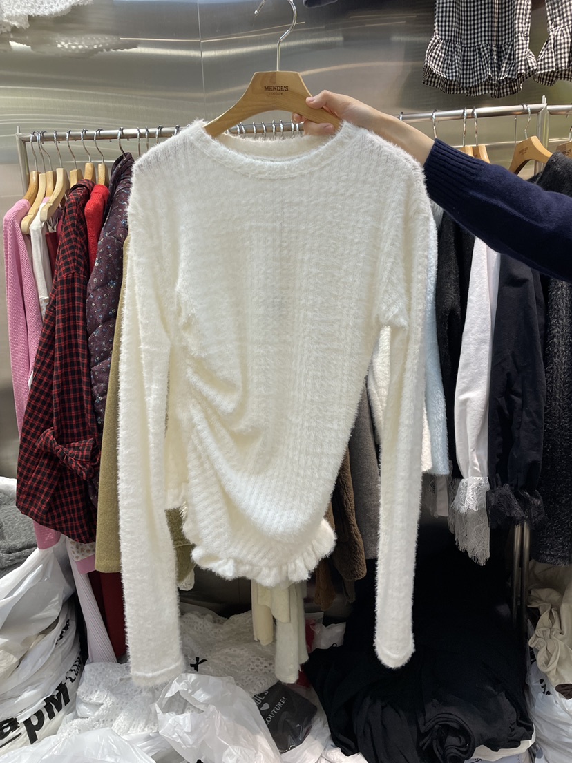 MENDL S韓國代購㊣女裝新品休閑職業熱賣真品人氣針織衫褶皺MENDL S針織衫圖色1