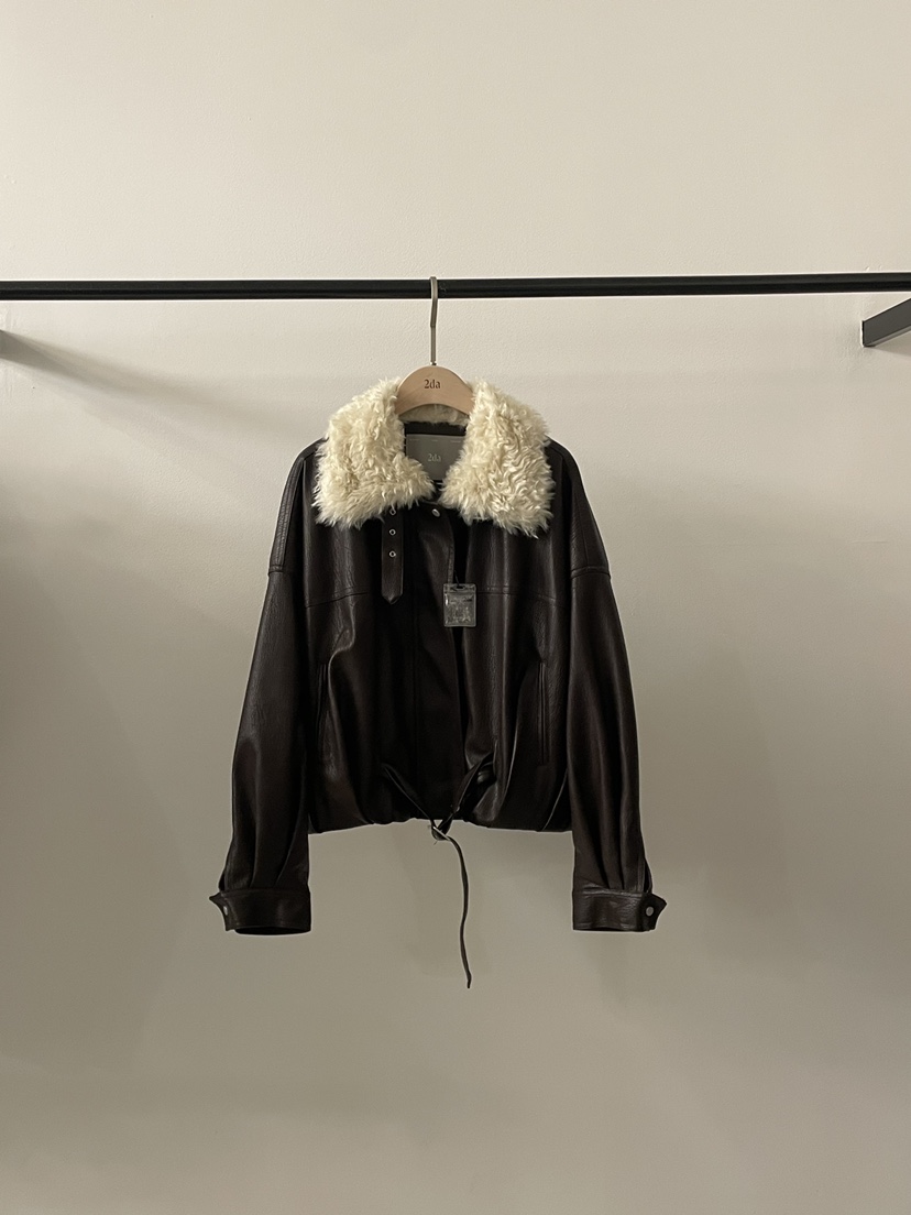 2DA/DARIMI-P東大門㊣實拍女裝新品推薦人氣真品25秋冬皮衣2DA/DARIMI-P皮衣圖色3棕色