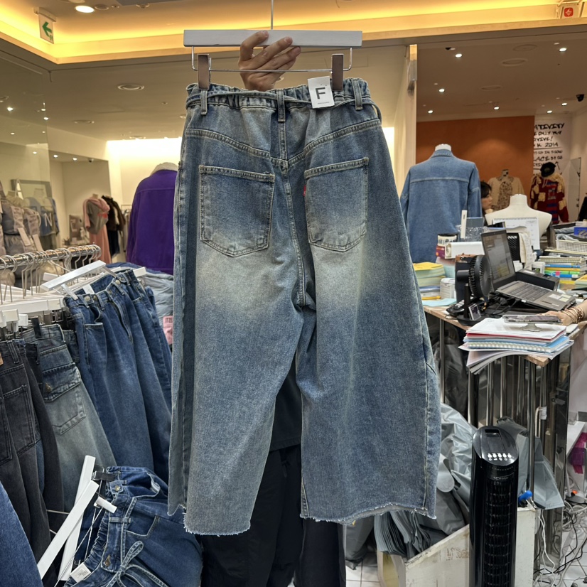 ITZEL東大門㊣代購女士新款休閑熱賣人氣推薦25秋冬牛仔褲含腰繩ITZEL牛仔褲