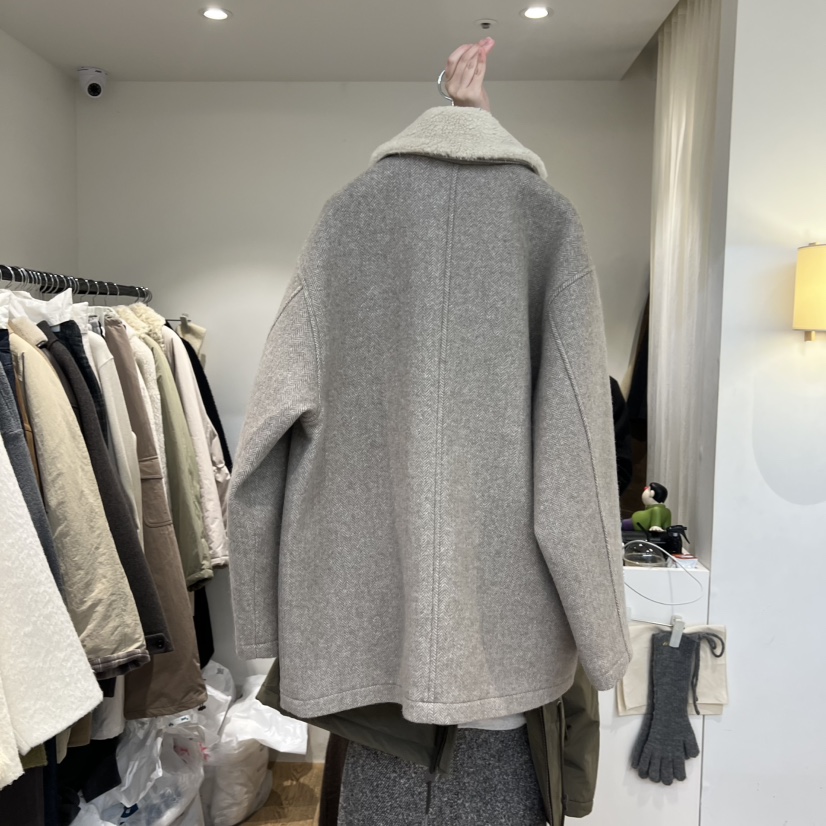 JINSIM東大門㊣代購女士新款人氣職業25秋冬推薦中長款大衣JINSIM中長款大衣