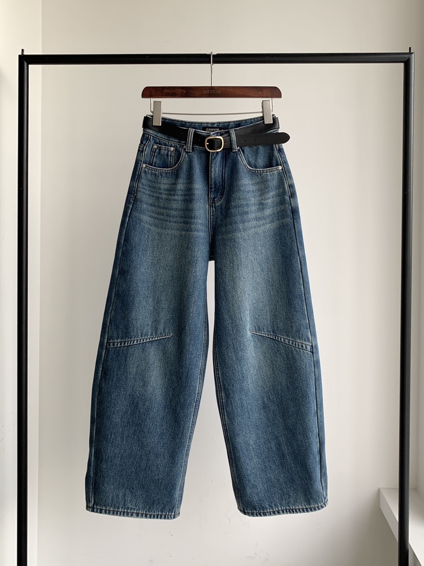 DAVICHI東大門㊣直郵女裝新款人氣真品牛仔褲含隨機腰帶羊毛DAVICHI牛仔褲