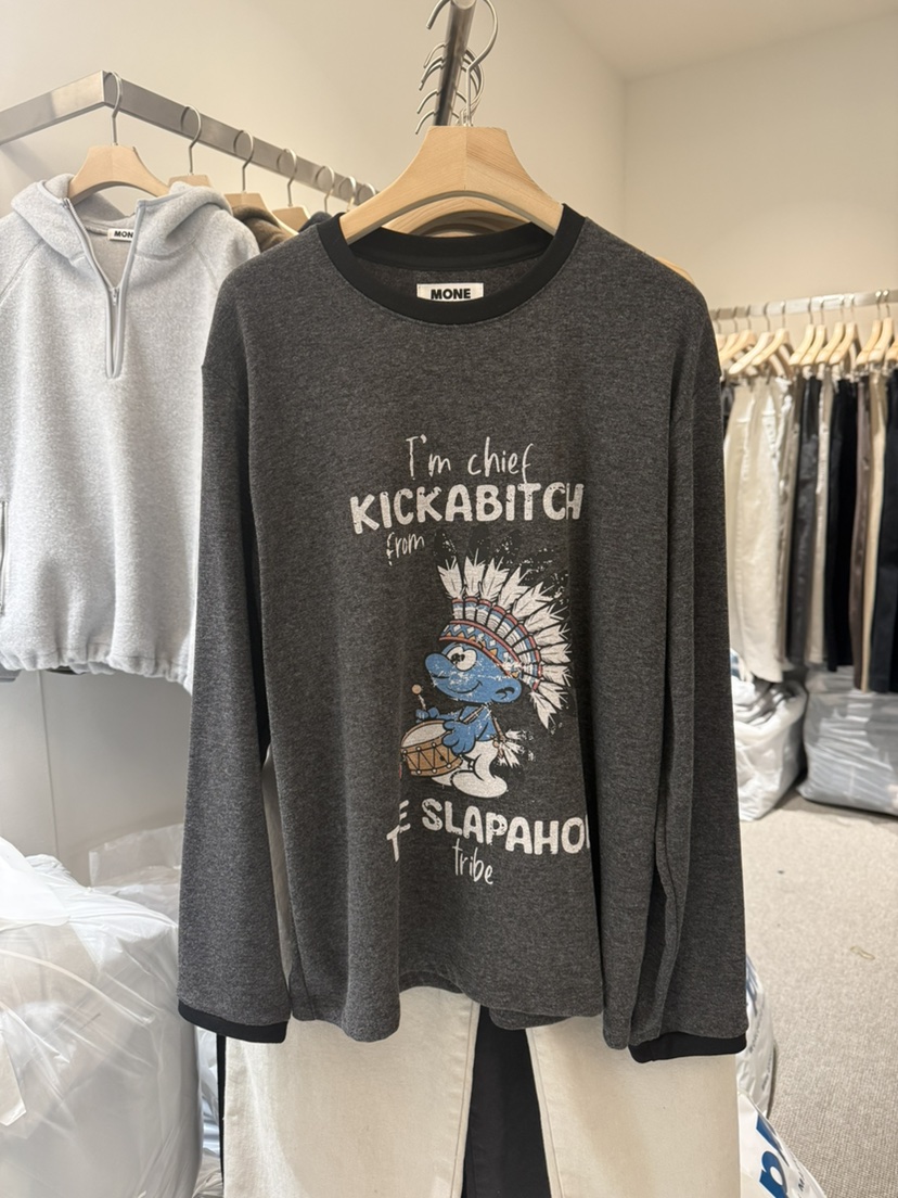 MONE-A韓國直郵㊣女士新款真品時尚推薦人氣熱賣休閑長袖T恤MONE-A長袖T恤圖色3