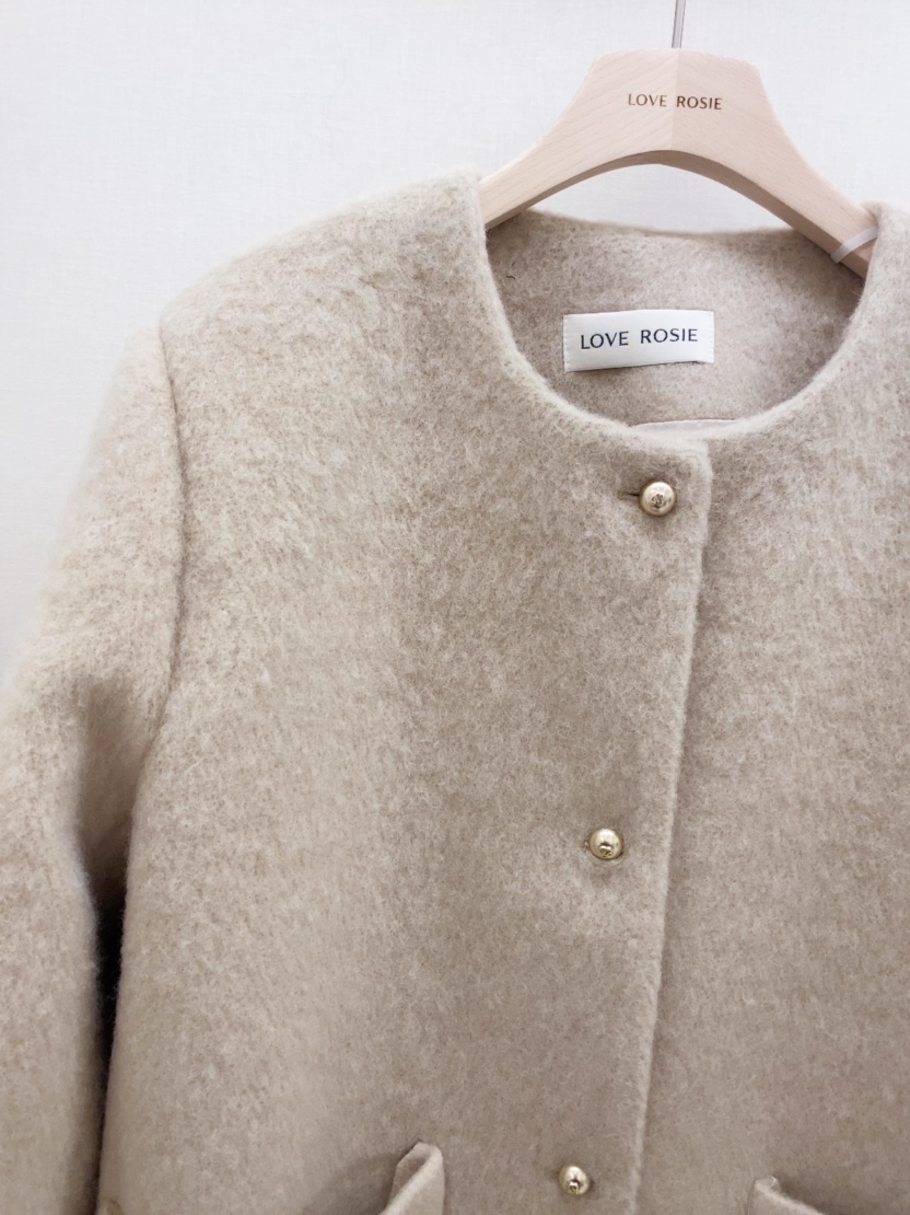 LOVE ROSIE韓國代購㊣女裝新品真品職業推薦時尚夾克羊毛圓領LOVE ROSIE夾克