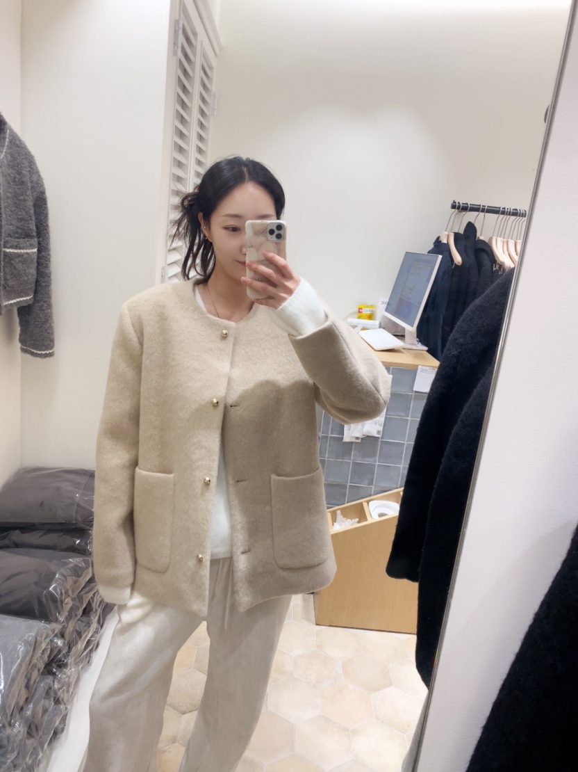 LOVE ROSIE韓國代購㊣女裝新品真品職業推薦時尚夾克羊毛圓領LOVE ROSIE夾克