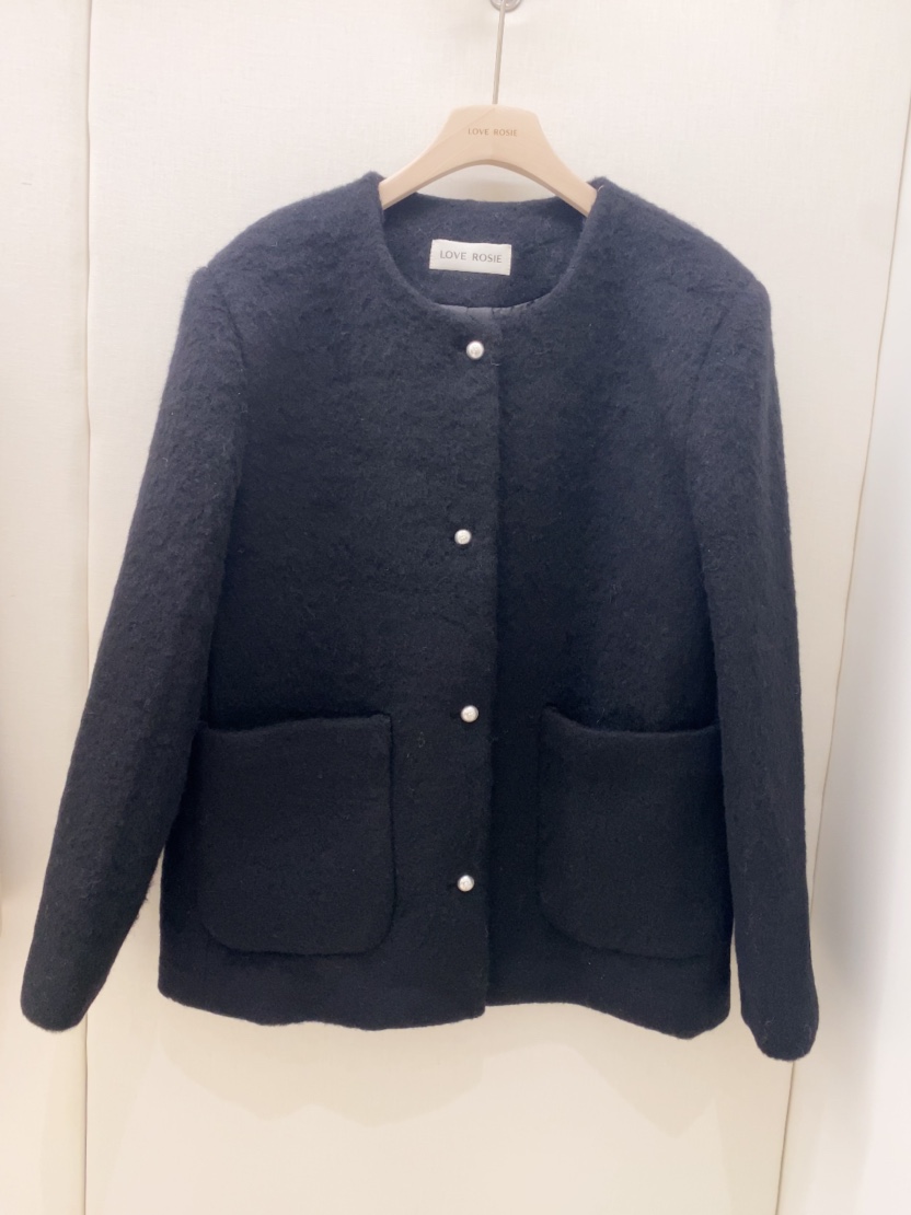 LOVE ROSIE韓國代購㊣女裝新品真品職業推薦時尚夾克羊毛圓領LOVE ROSIE夾克圖色2