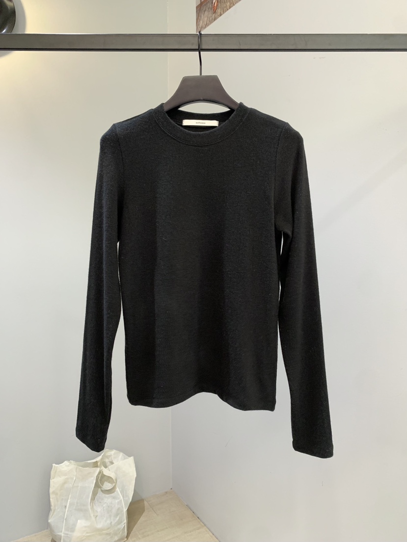 SOFTNESS東大門㊣直郵女士新款熱賣真品長袖T恤安哥拉羊毛保暖Softness/Cosmic長袖T恤圖色8黑色