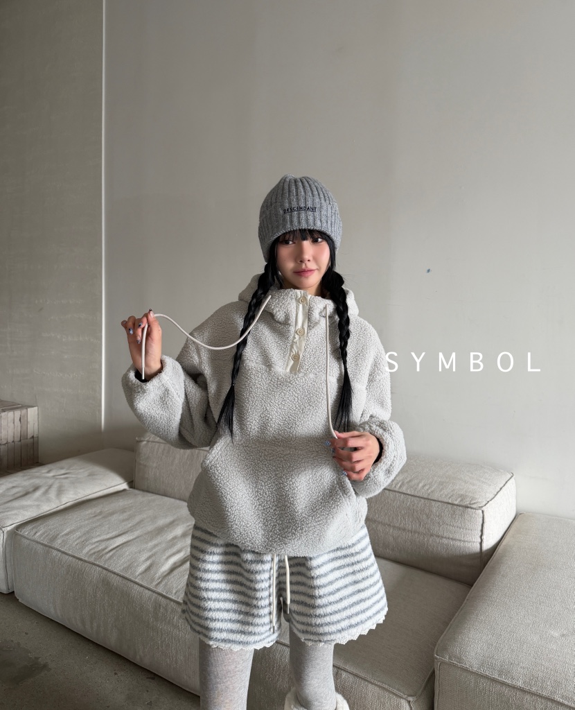 SYMBOL韓國代購㊣女士新款真品時尚25秋冬推薦人氣衛衣羊毛SYMBOL衛衣