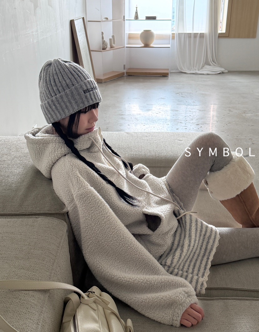 SYMBOL韓國代購㊣女士新款真品時尚25秋冬推薦人氣衛衣羊毛SYMBOL衛衣