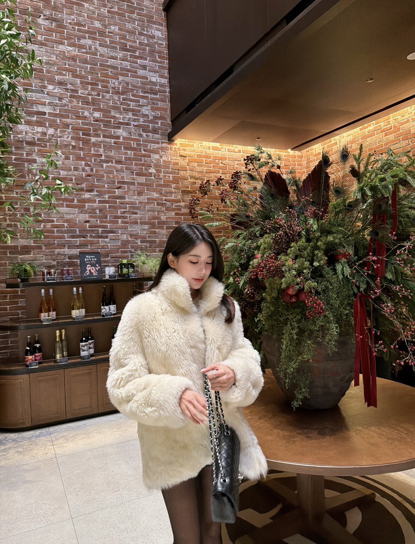 LAVIEU韓國直郵㊣女裝新品休閑真品25秋冬人氣短款大衣羊毛LAVIEU短款大衣