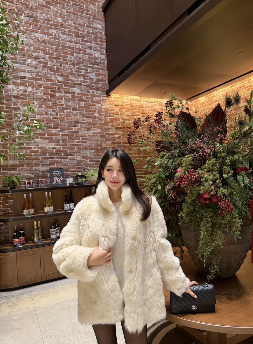 LAVIEU韓國直郵㊣女裝新品休閑真品25秋冬人氣短款大衣羊毛LAVIEU短款大衣