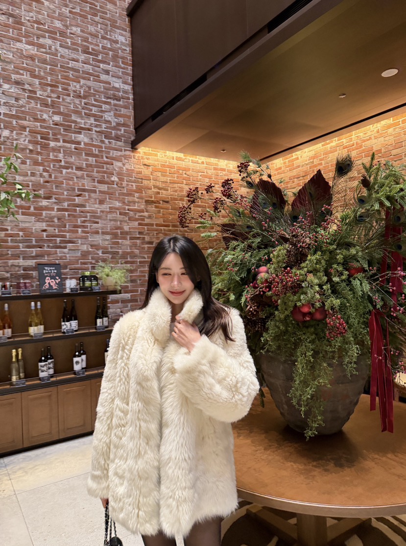 LAVIEU韓國直郵㊣女裝新品休閑真品25秋冬人氣短款大衣羊毛LAVIEU短款大衣