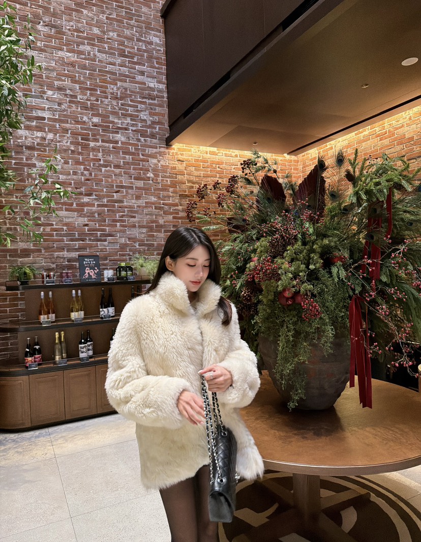 LAVIEU韓國直郵㊣女裝新品休閑真品25秋冬人氣短款大衣羊毛LAVIEU短款大衣