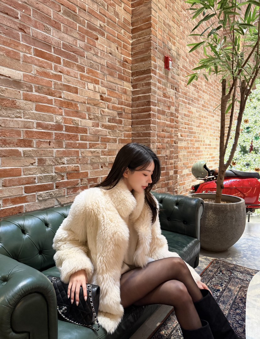 LAVIEU韓國直郵㊣女裝新品休閑真品25秋冬人氣短款大衣羊毛LAVIEU短款大衣