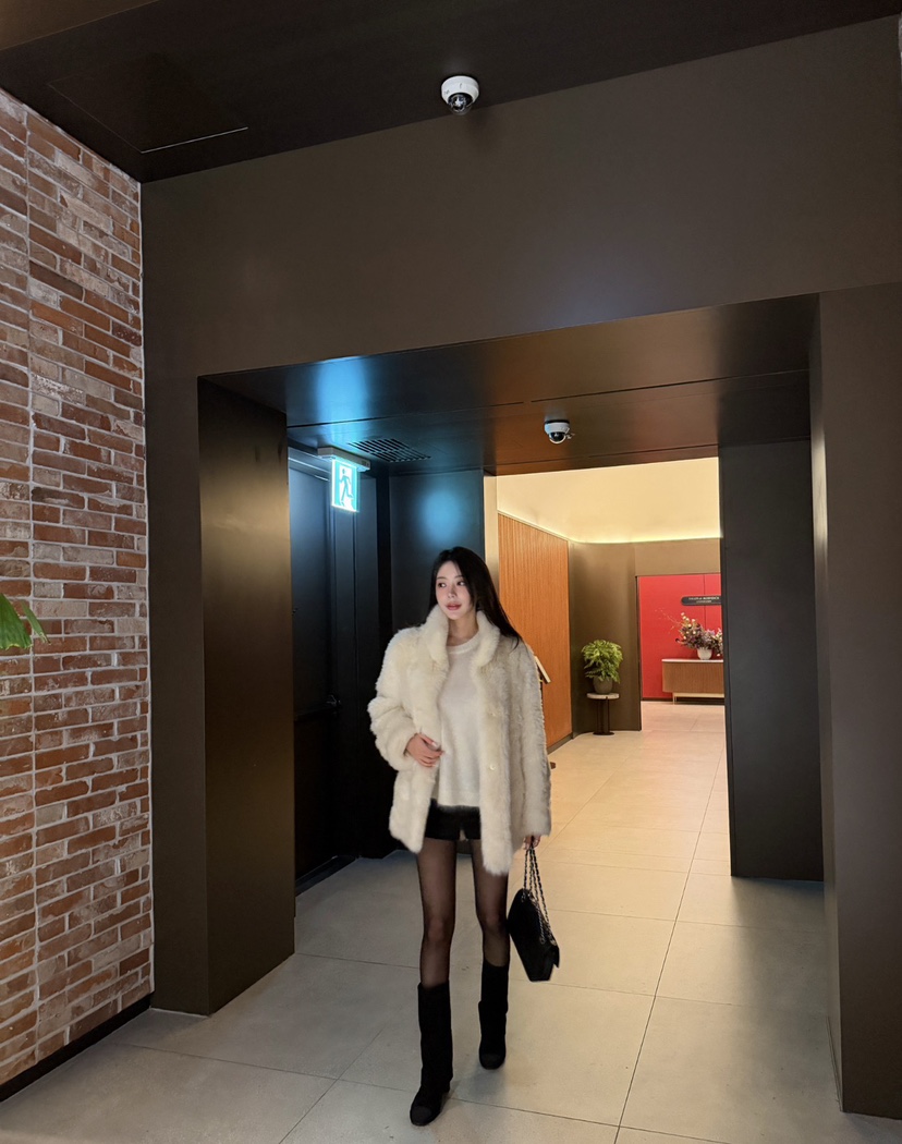 LAVIEU韓國直郵㊣女裝新品休閑真品25秋冬人氣短款大衣羊毛LAVIEU短款大衣