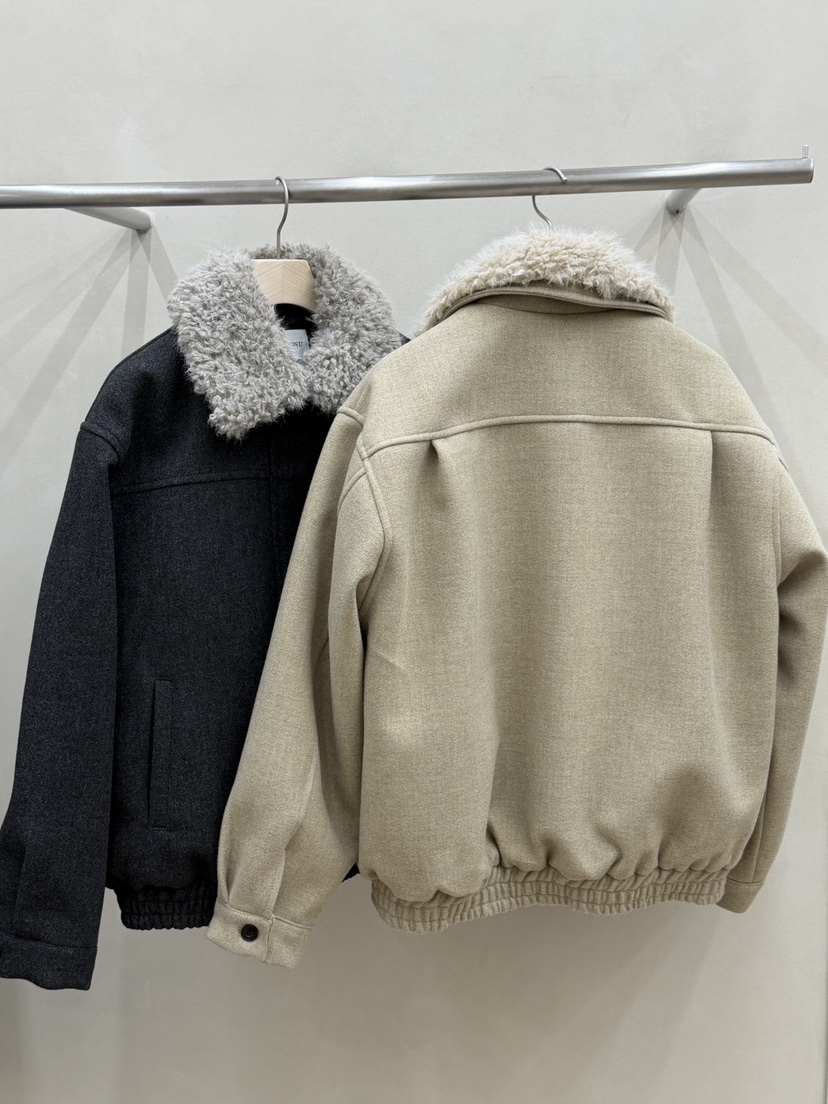 NOTHING韓國直郵㊣女裝新款休閑職業夾克毛領可拆可拆卸羊毛NOTHING夾克