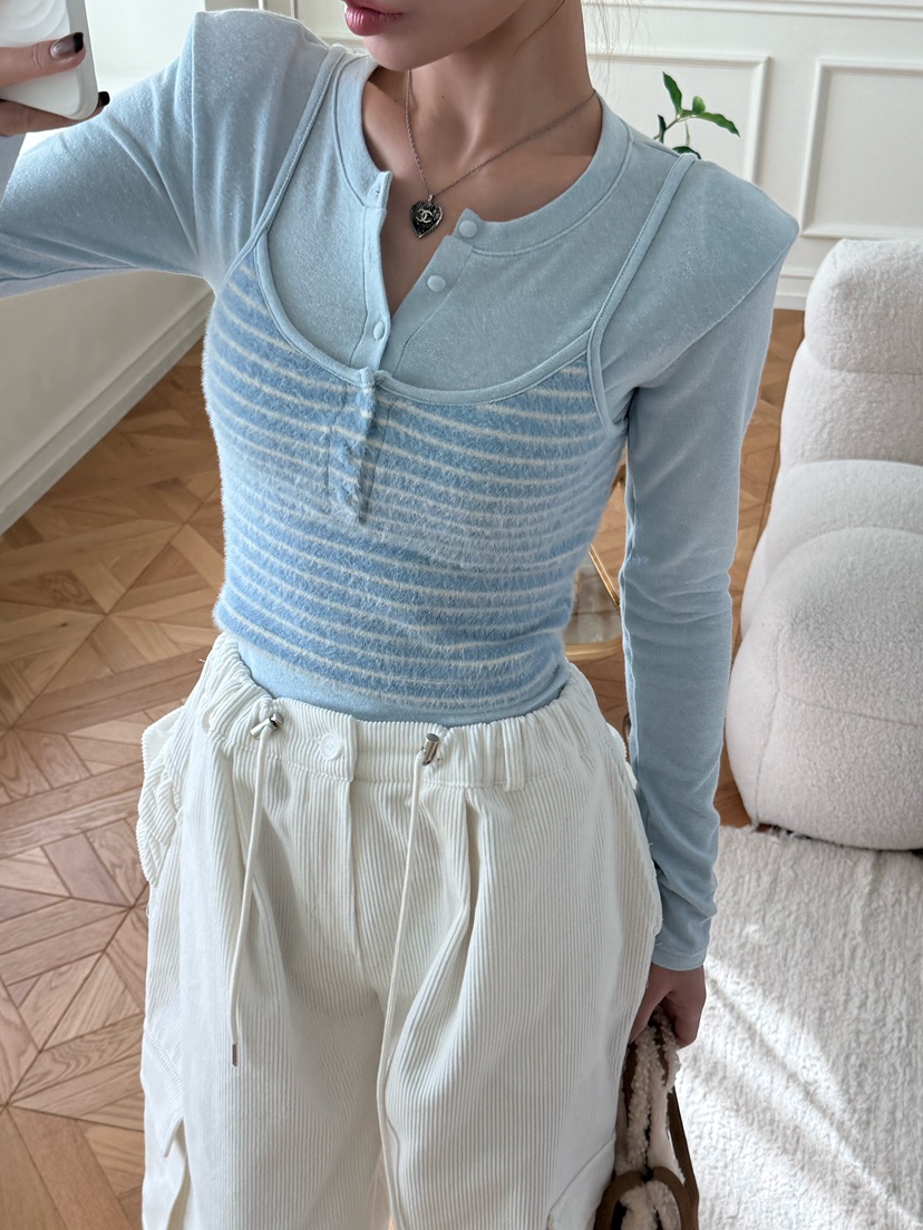 ZEROZERO韓國直郵㊣女裝新品熱賣25秋冬真品人氣休閑長袖T恤ZEROZERO長袖T恤圖色1