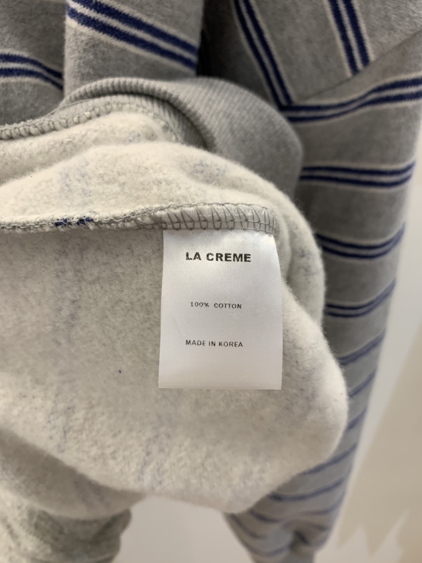LA CREME東大門㊣代購女士新款25秋冬時尚推薦衛衣加絨條紋LA CREME衛衣