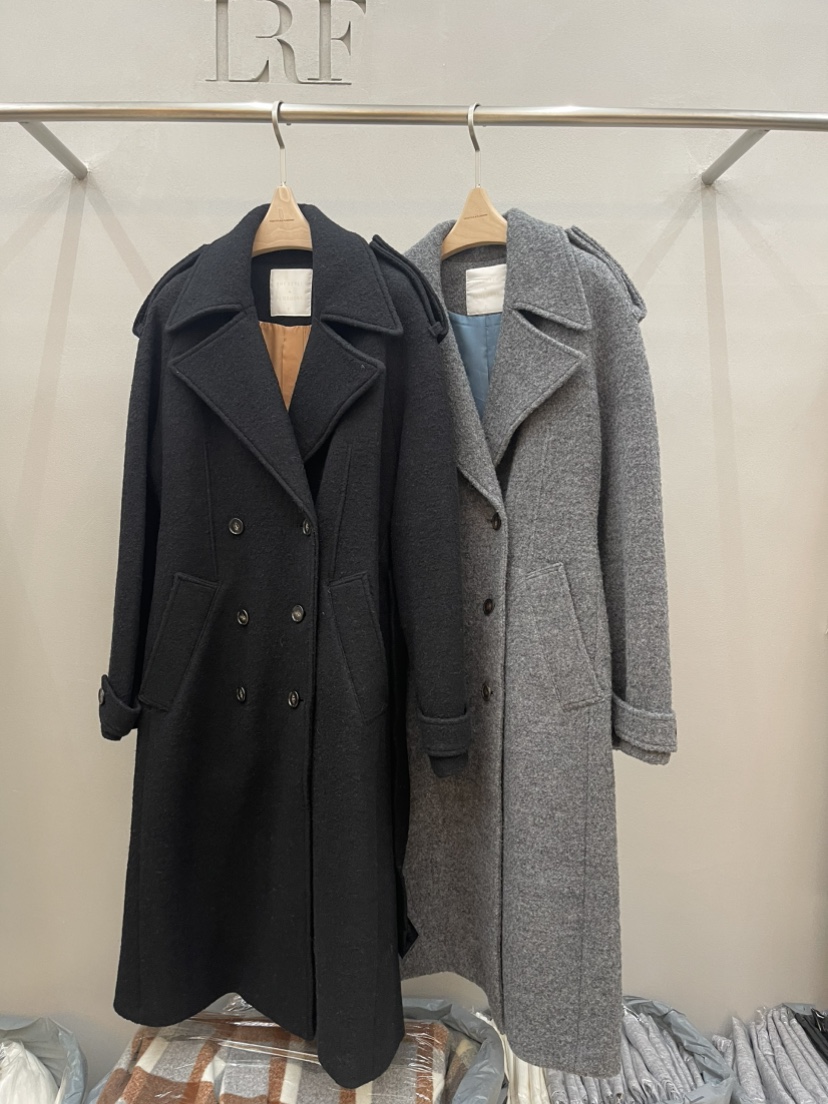 PLUS HONG-P東大門㊣實拍女裝新款25秋冬中長款大衣含腰帶LORA FAMILY/PLUS HONG中長款大衣