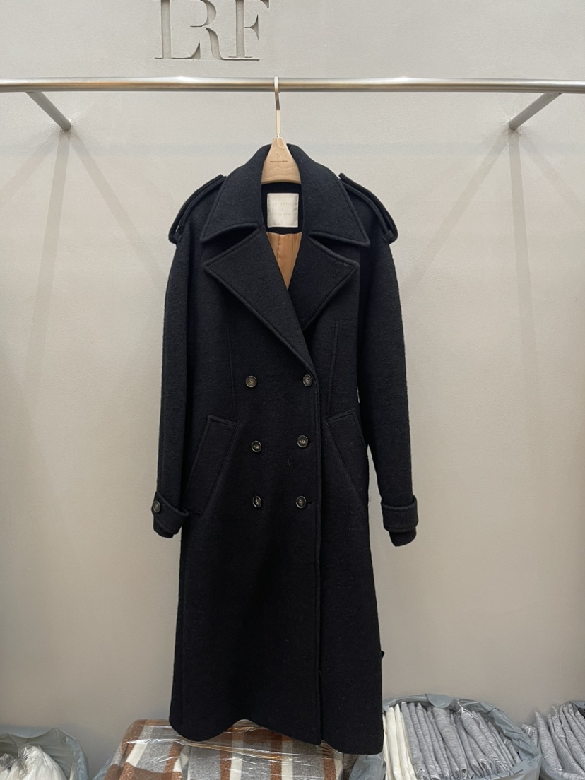 PLUS HONG-P東大門㊣實拍女裝新款25秋冬中長款大衣含腰帶LORA FAMILY/PLUS HONG中長款大衣圖色1