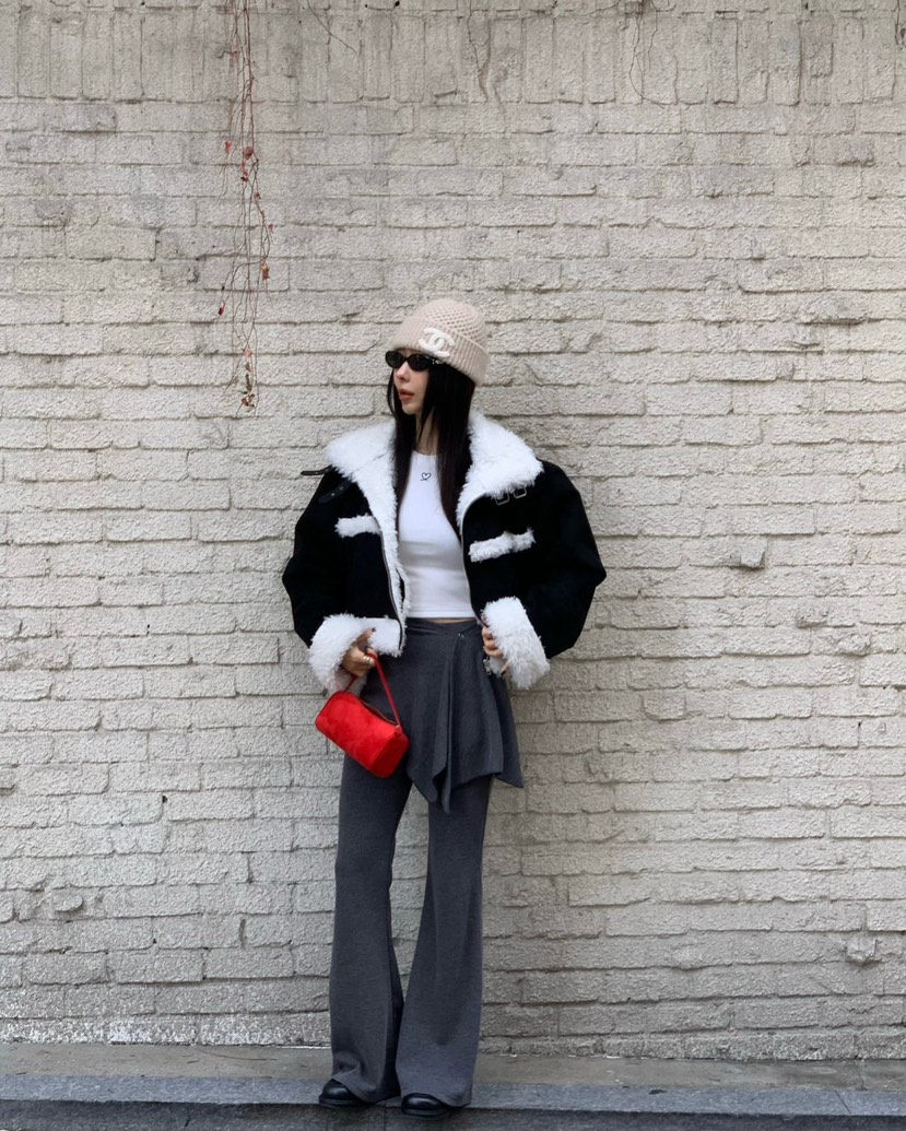 REVE CITE-L韓國直郵㊣女裝新品人氣熱賣職業夾克毛絨羊毛REVE CITE夾克