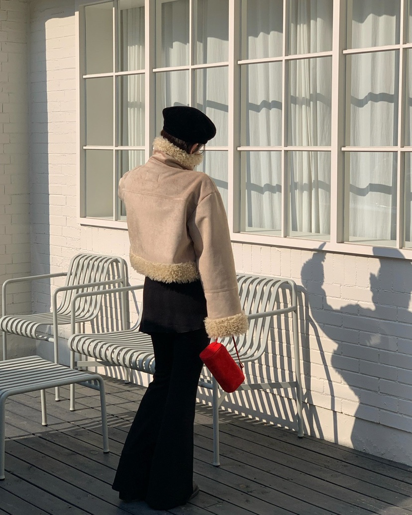 REVE CITE-L韓國直郵㊣女裝新品人氣熱賣職業夾克毛絨羊毛REVE CITE夾克