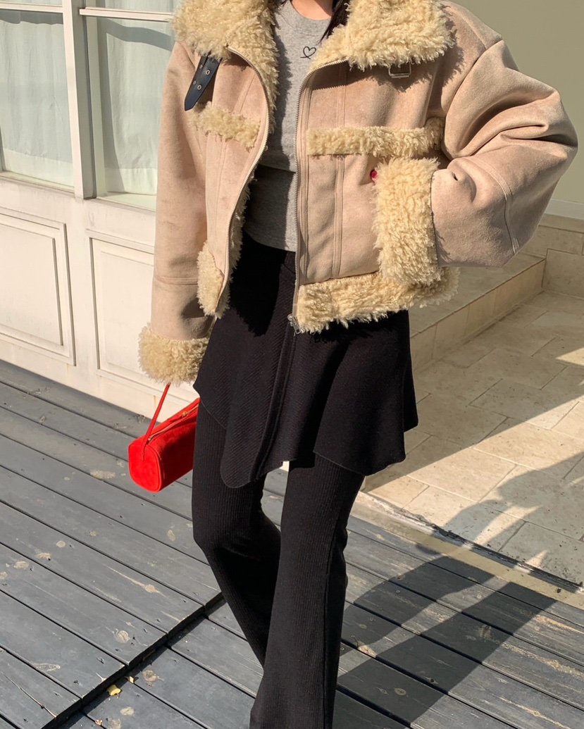 REVE CITE-L韓國直郵㊣女裝新品人氣熱賣職業夾克毛絨羊毛REVE CITE夾克