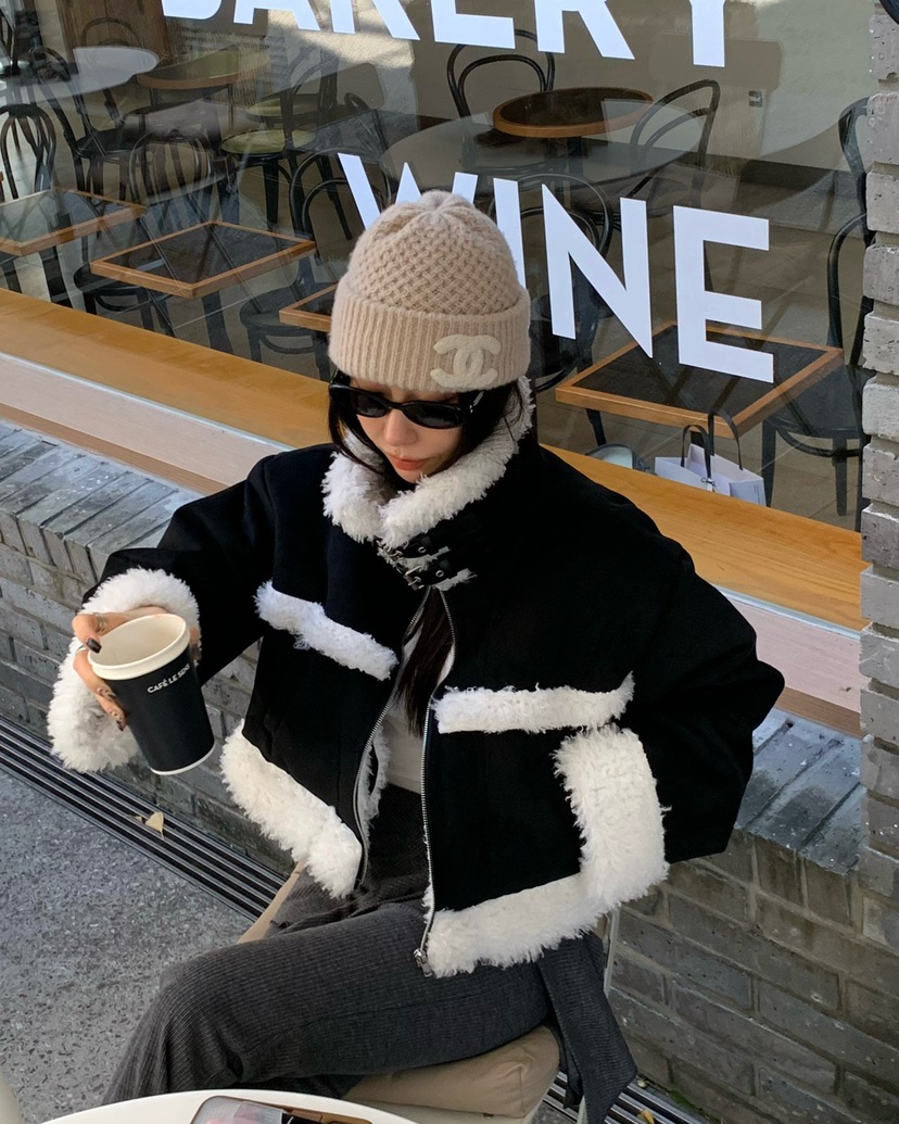 REVE CITE-L韓國直郵㊣女裝新品人氣熱賣職業夾克毛絨羊毛REVE CITE夾克圖色1