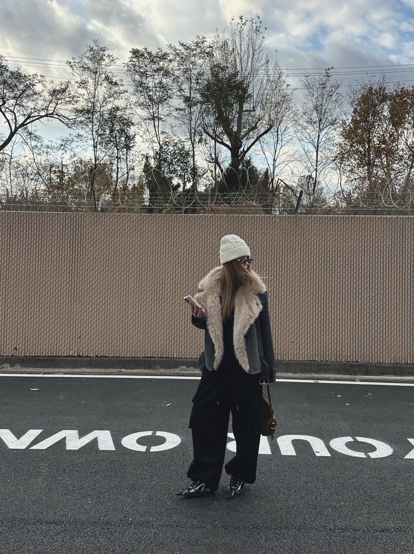 ZEROZERO東大門㊣代購女士新品推薦休閑時尚夾克人字紋皮草ZEROZERO夾克