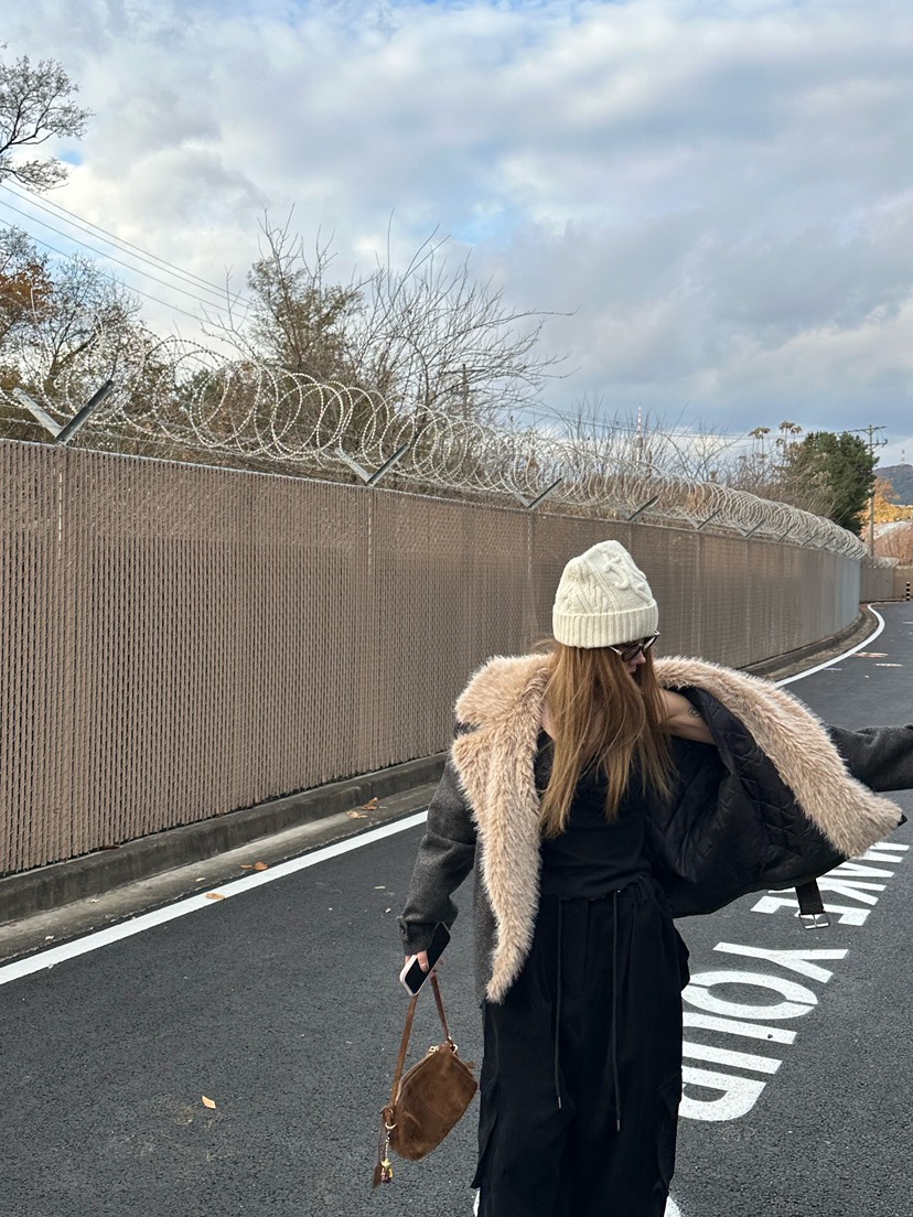 ZEROZERO東大門㊣代購女士新品推薦休閑時尚夾克人字紋皮草ZEROZERO夾克