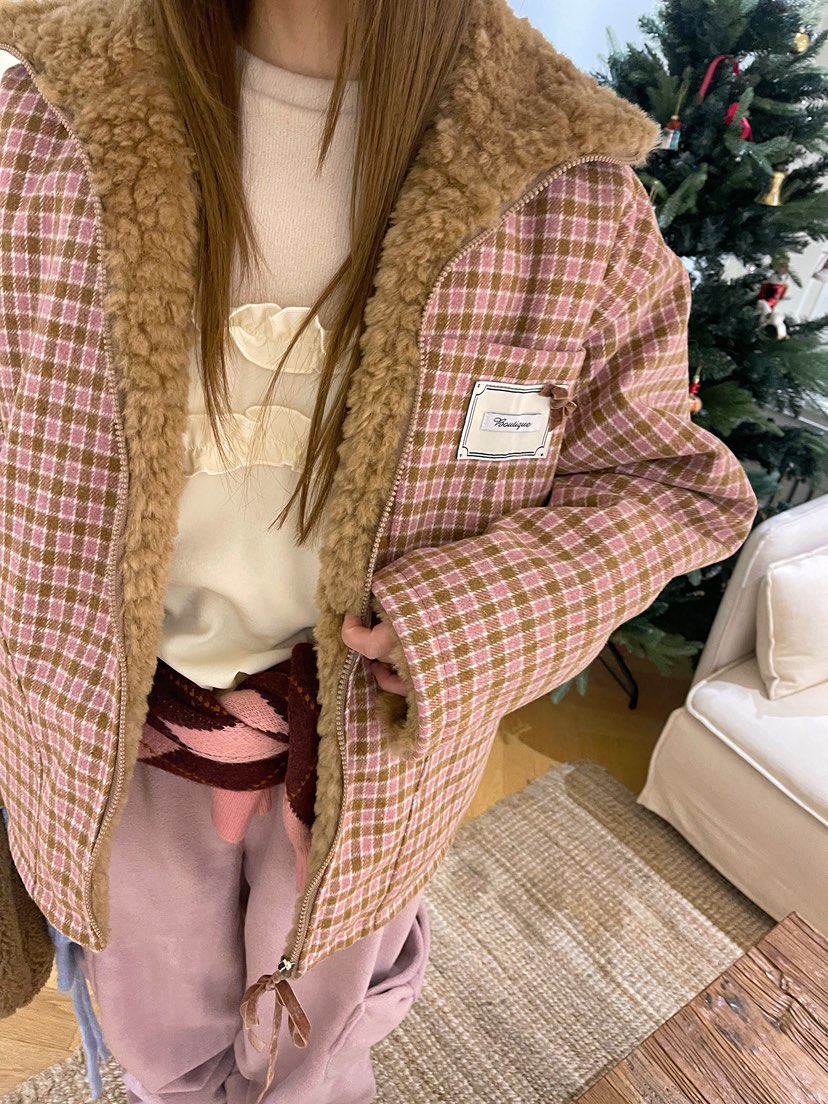 BOUTIQUE-L韓國直郵㊣女士新款職業推薦真品25秋冬夾克兩面穿BOUTIQUE-L夾克