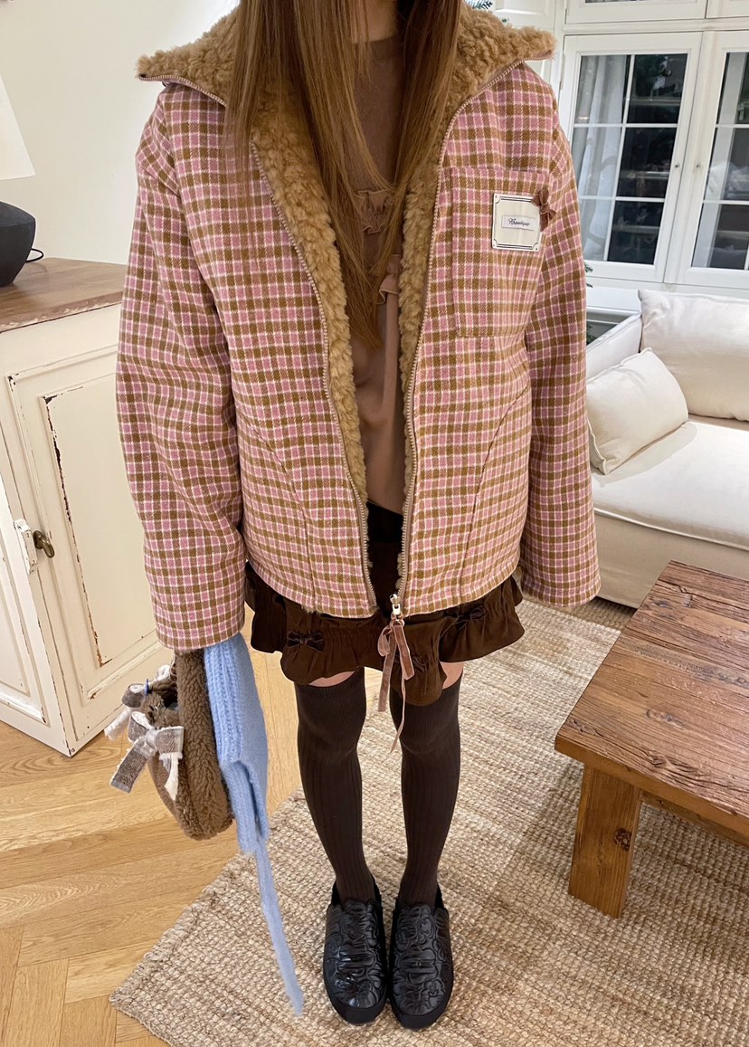 BOUTIQUE-L韓國直郵㊣女士新款職業推薦真品25秋冬夾克兩面穿BOUTIQUE-L夾克圖色2