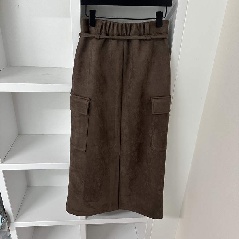 SOUIT韓國直郵㊣女士新品人氣真品25秋冬時尚推薦長裙含腰繩SOUIT by mabel-L長裙