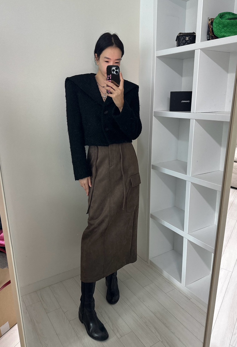 SOUIT韓國直郵㊣女士新品人氣真品25秋冬時尚推薦長裙含腰繩SOUIT by mabel-L長裙