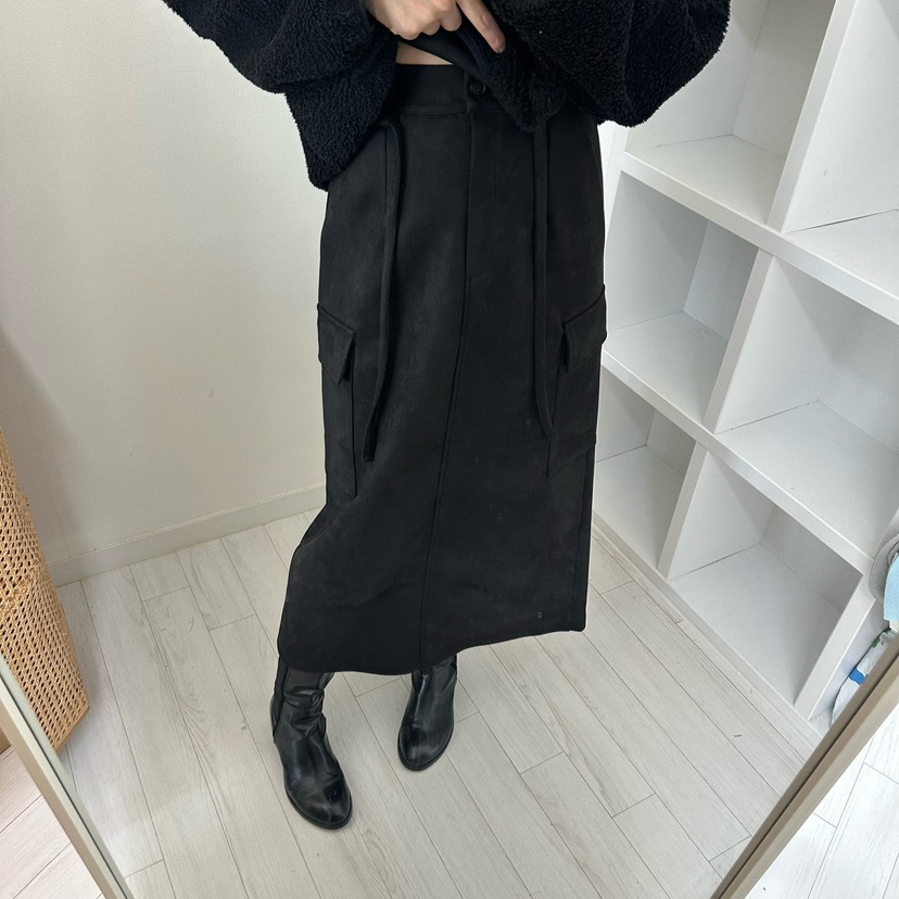 SOUIT韓國直郵㊣女士新品人氣真品25秋冬時尚推薦長裙含腰繩SOUIT by mabel-L長裙