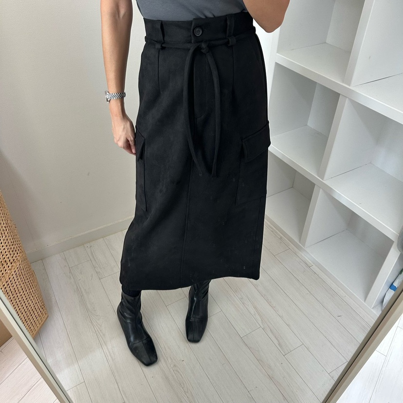 SOUIT韓國直郵㊣女士新品人氣真品25秋冬時尚推薦長裙含腰繩SOUIT by mabel-L長裙