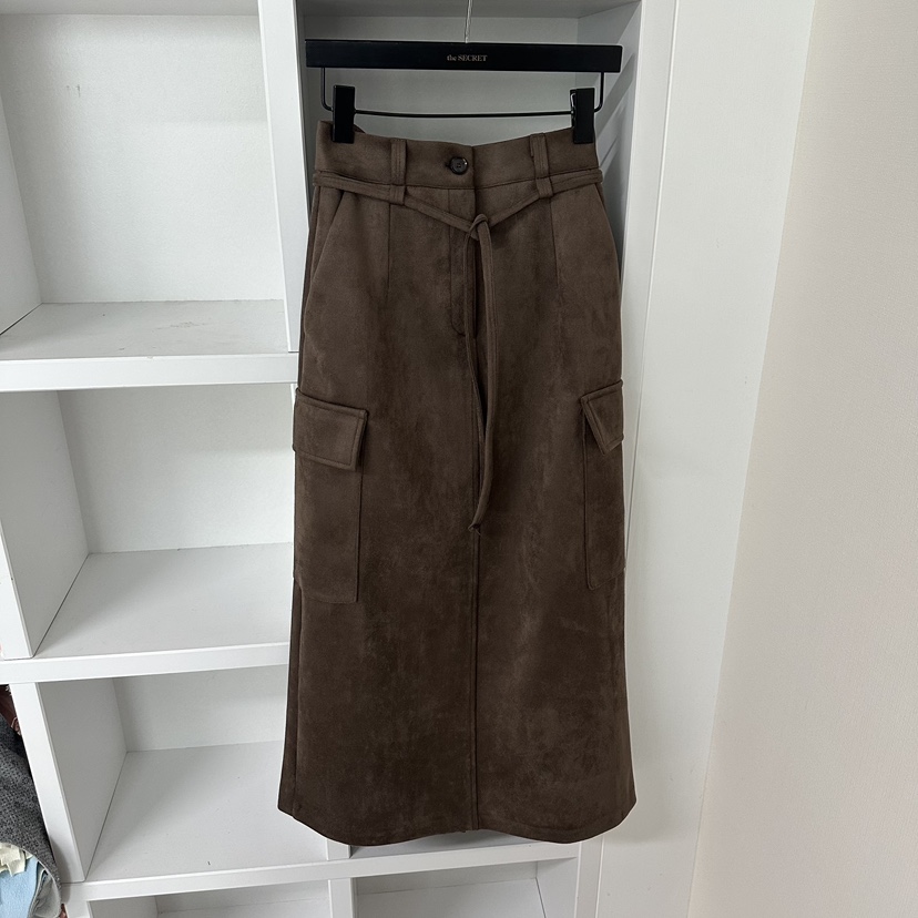 SOUIT韓國直郵㊣女士新品人氣真品25秋冬時尚推薦長裙含腰繩SOUIT by mabel-L長裙圖色1