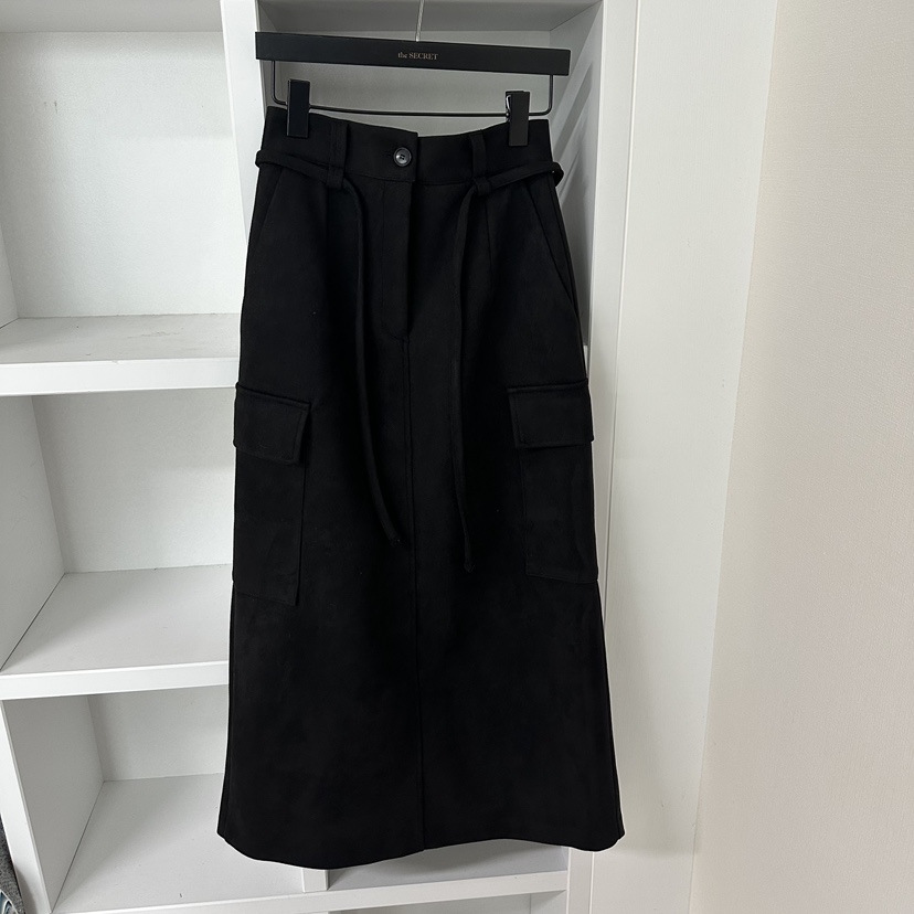 SOUIT韓國直郵㊣女士新品人氣真品25秋冬時尚推薦長裙含腰繩SOUIT by mabel-L長裙圖色2