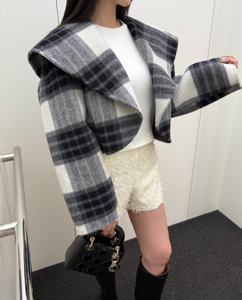 LAVIEU東大門㊣實拍女士新品職業真品休閑熱賣短款大衣手工LAVIEU短款大衣