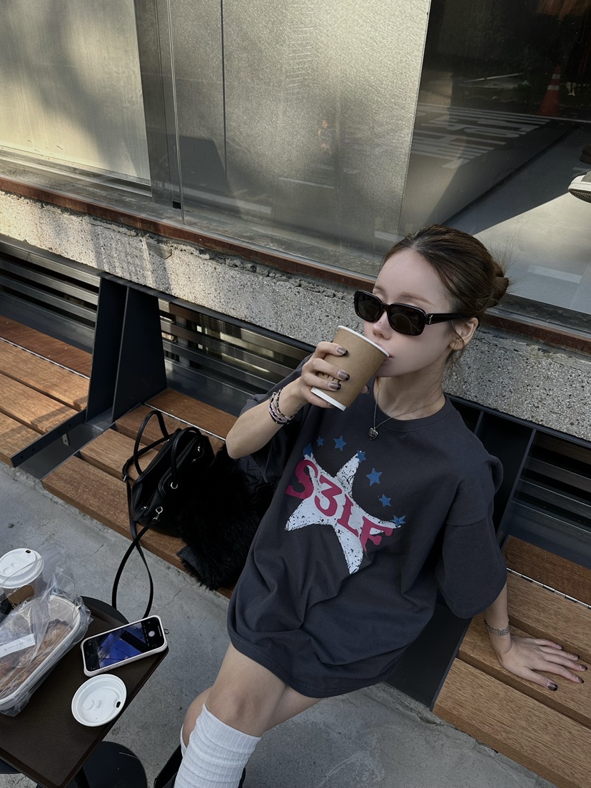 ZEROZERO韓國代購㊣女士新品人氣休閑職業推薦真品25秋冬T恤絨ZEROZEROT恤圖色2