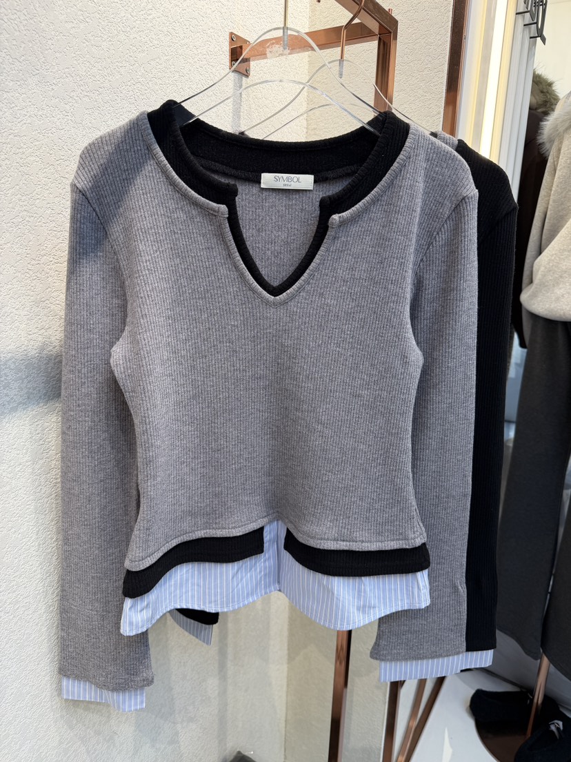 SYMBOL韓國代購㊣女士新款25秋冬職業熱賣推薦時尚人氣長袖T恤SYMBOL長袖T恤圖色1