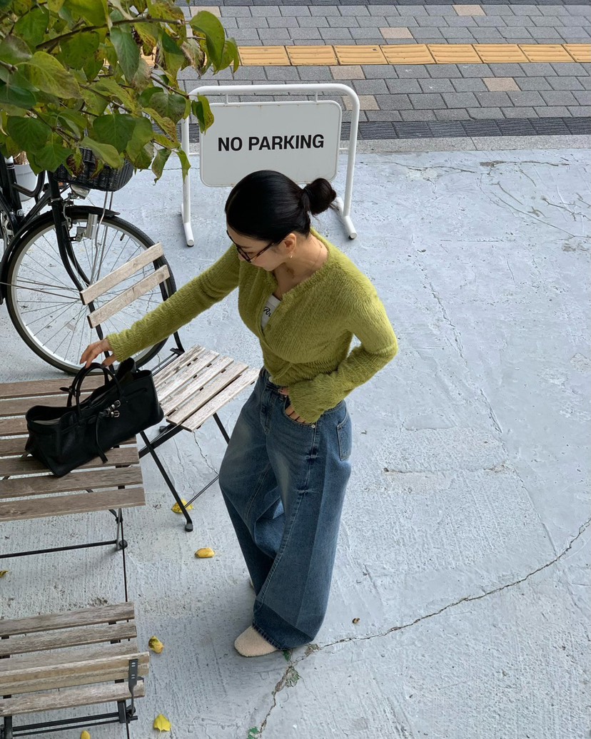 REVE CITE-L韓國代購㊣女裝新品時尚熱賣職業25秋冬牛仔褲REVE CITE牛仔褲