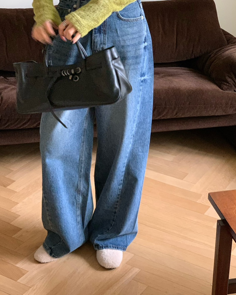 REVE CITE-L韓國代購㊣女裝新品時尚熱賣職業25秋冬牛仔褲REVE CITE牛仔褲