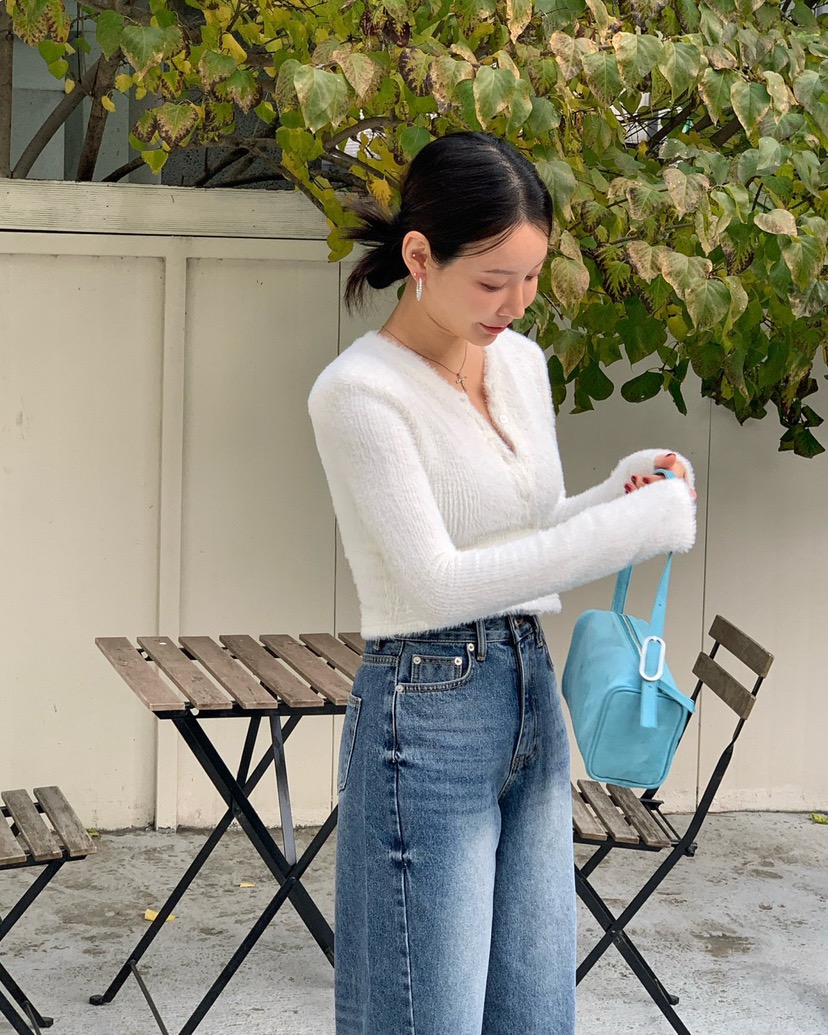 REVE CITE-L韓國代購㊣女裝新品時尚熱賣職業25秋冬牛仔褲REVE CITE牛仔褲