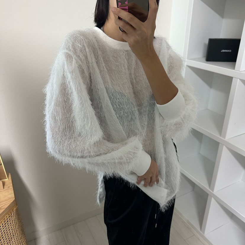 SOUIT韓國代購㊣女裝新款真品職業時尚推薦熱賣長袖T恤透明SOUIT by mabel-L長袖T恤