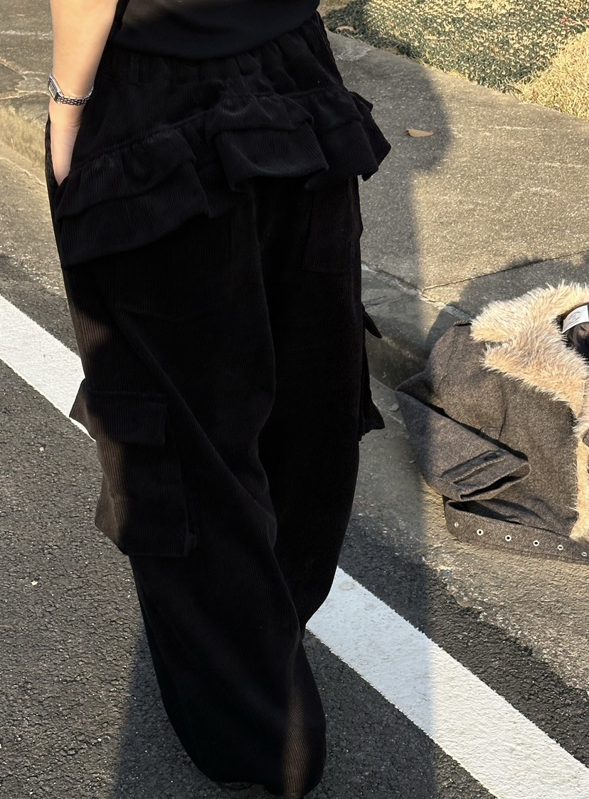 ZEROZERO東大門㊣代購女裝新款職業熱賣休閑褲工裝褲荷葉邊ZEROZERO休閑褲