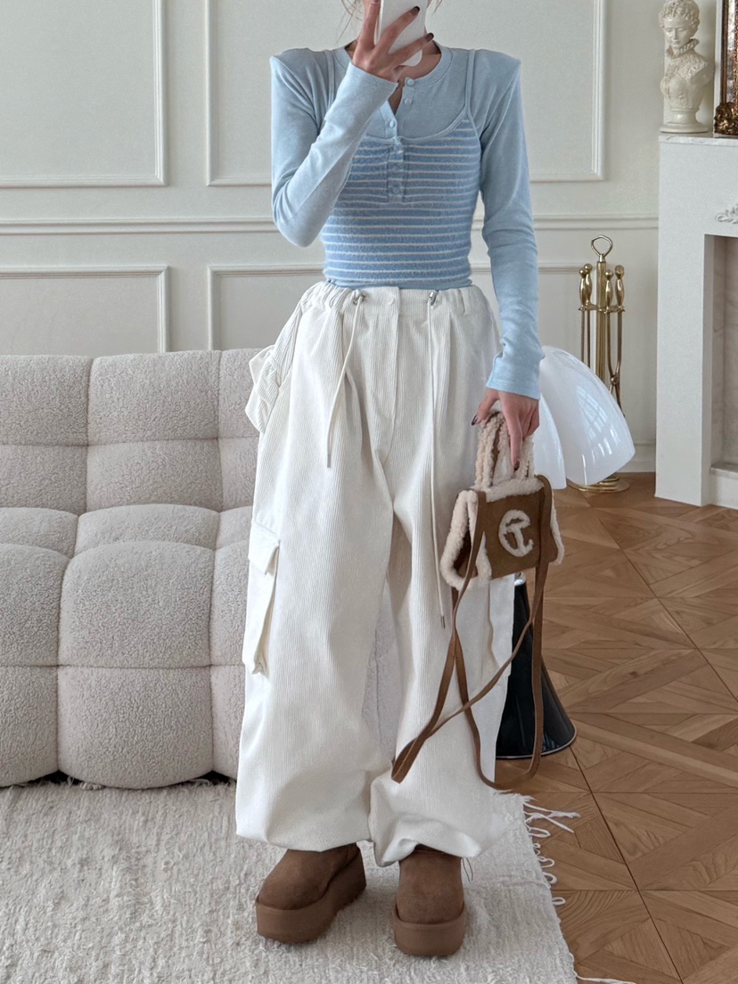 ZEROZERO東大門㊣代購女裝新款職業熱賣休閑褲工裝褲荷葉邊ZEROZERO休閑褲