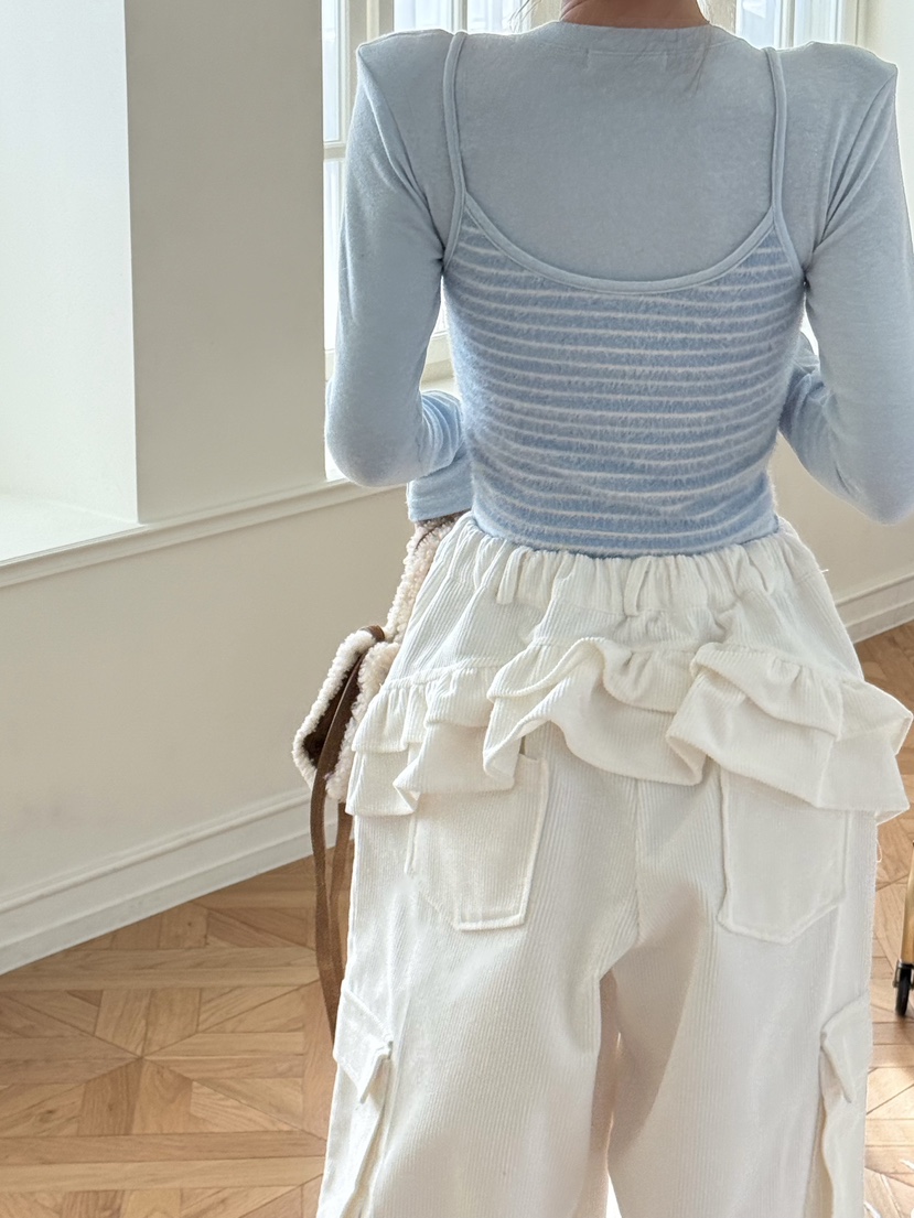 ZEROZERO東大門㊣代購女裝新款職業熱賣休閑褲工裝褲荷葉邊ZEROZERO休閑褲